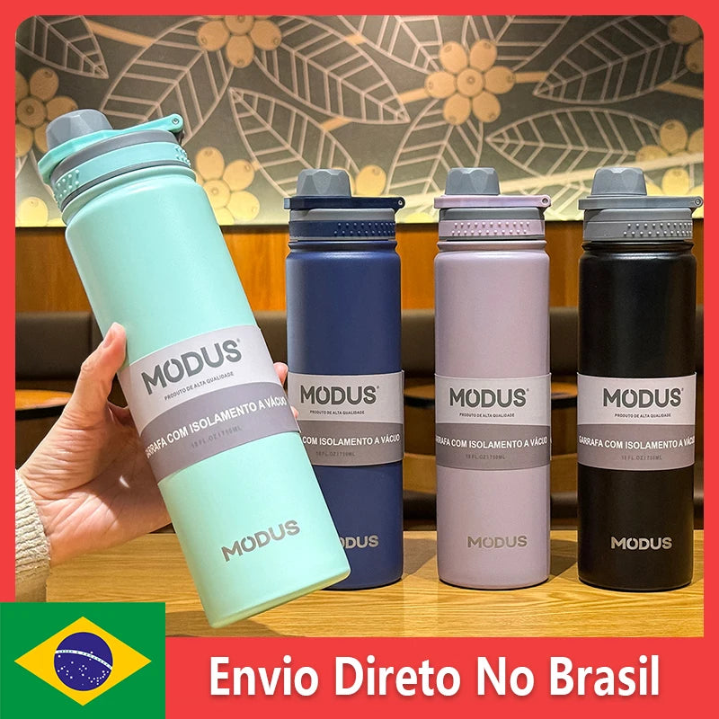 Garrafa Térmica MODUS com Canudo Copo Térmico de Aço Inoxidável Isotérmico 750ml