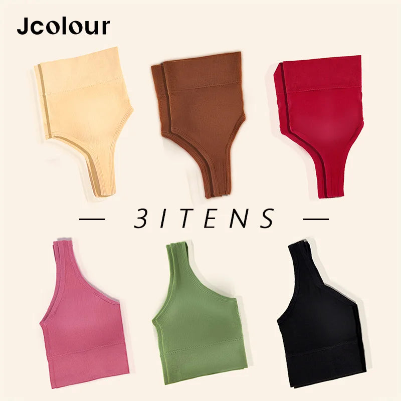 3 Peças top Esportivo Feminino Roupas de Academia Feminina  Sem Costura Respirável