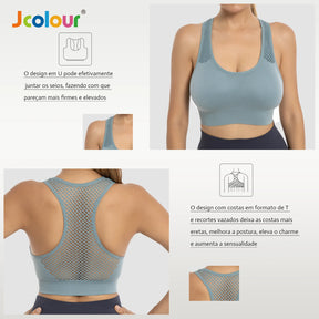 Conjunto de Top e Shorts Esportivo Feminino, Respirável e de Secagem Rápida