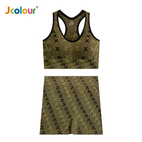 Conjunto Academia Fitness Feminino Leggings 1 Top Bra 1 Shorts