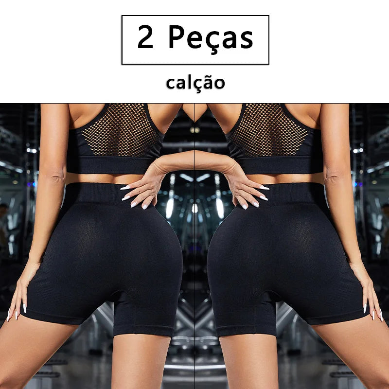 Shorts de Academia para Mulheres, Cintura Alta, Levanta Bumbum, Alta Elasticidade, Respirável