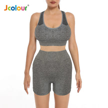 Conjunto de Top e Shorts Esportivo Feminino, Respirável e de Secagem Rápida