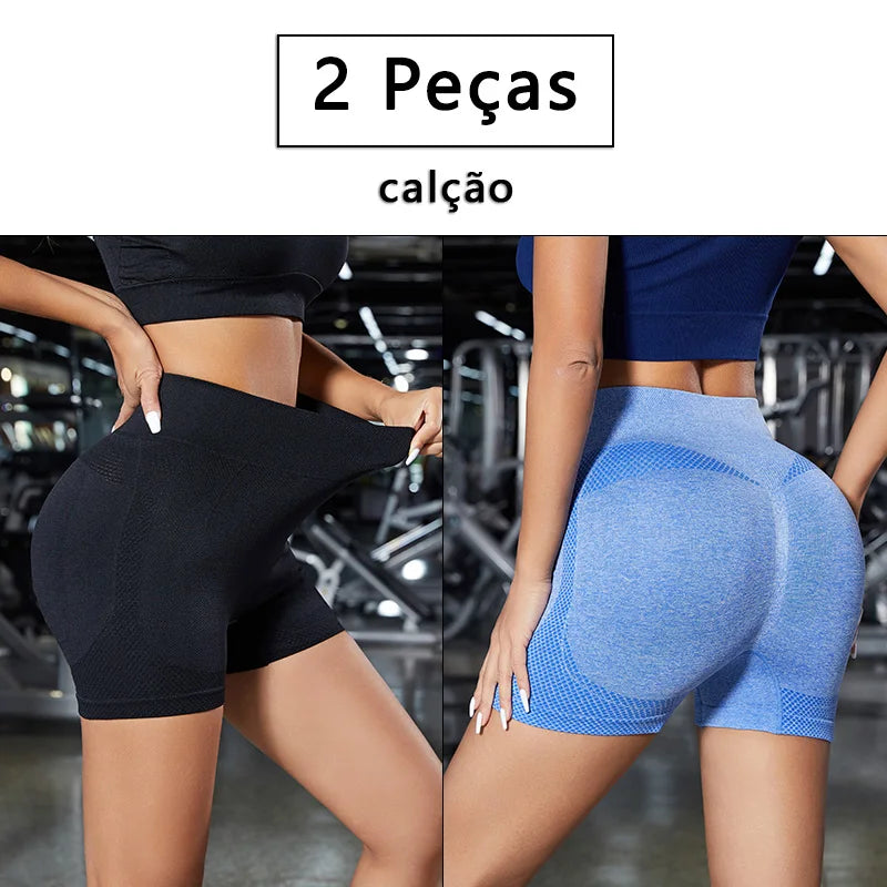 Shorts de Academia para Mulheres, Cintura Alta, Levanta Bumbum, Alta Elasticidade, Respirável